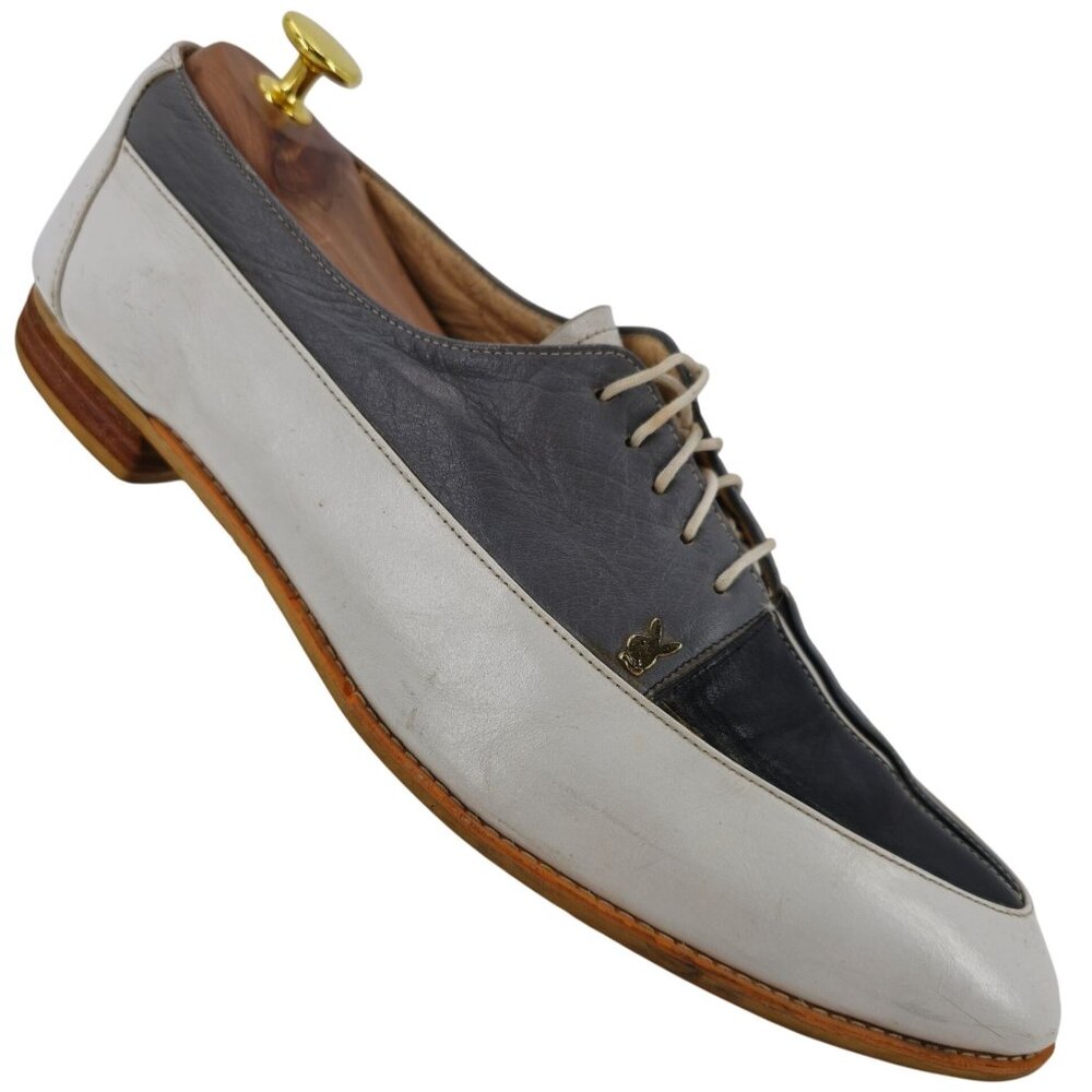 Vintage Florsheim Custom Playboy Bunny Dress Shoes Mens Leather Spectators